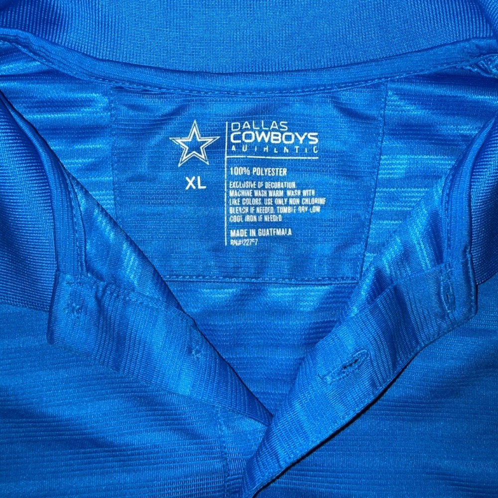 Dallas Cowboys Authentic Performance Polo Shirt Mens XL Striped NFL Football - Picture 2 of 7